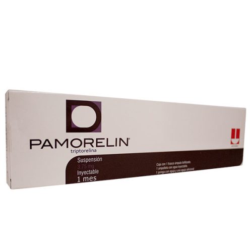 Pamorelin vista frontal de medicamento en presentación de 3.75 mg