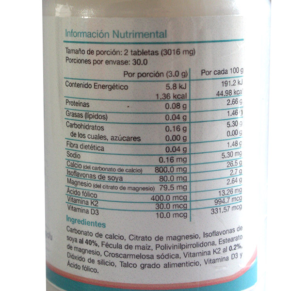 Isoplen ingredientes de suplemento alimenticio en presentación de 60 tabletas de 1450 mg