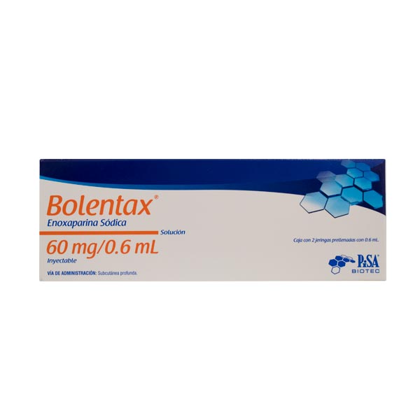 Bolentax vista frontal de medicamento en presentación de 60 mg