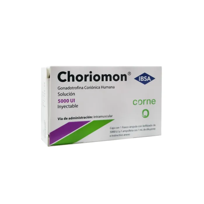 Choriomon 5000 UI vista frontal de medicamento