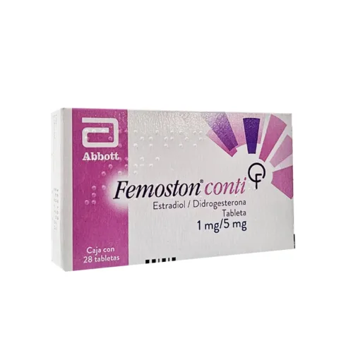 Femoston Conti 1 mg/5 mg medicamento con 28 tabletas.