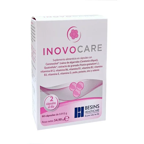 Inovocare suplemento para fertilidad, vista de frente. De venta en Medifert.